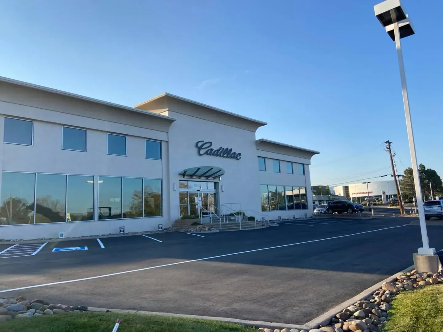parking in front of a commercial establishment