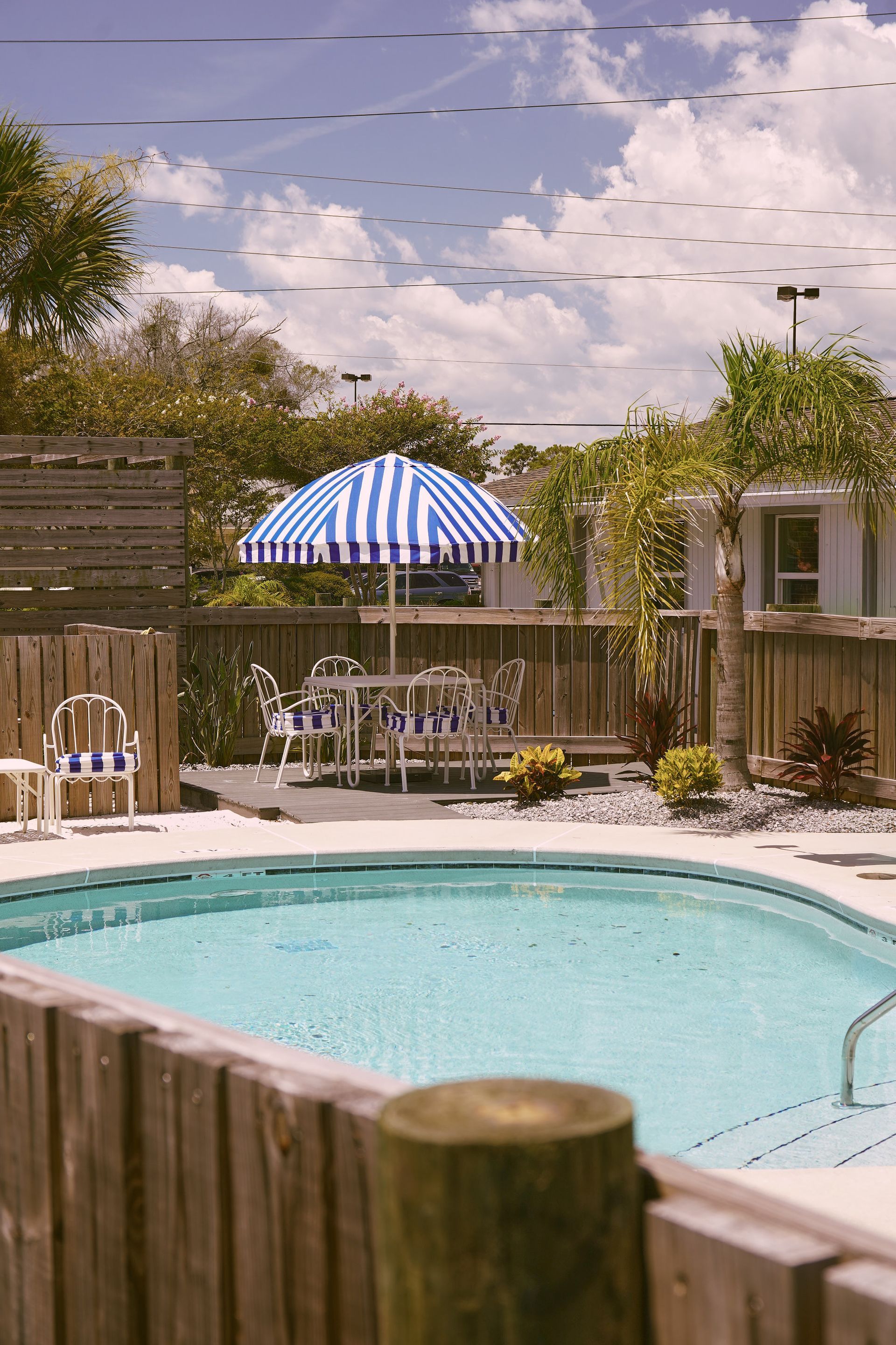 Poolside slide