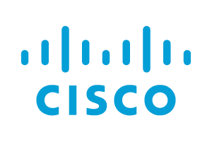 El logotipo de Cisco es azul y blanco sobre un fondo blanco.