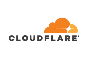 El logo de Cloudflare es naranja y negro.