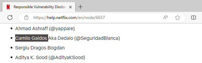 Una captura de pantalla de un sitio web de Netflix que muestra una lista de personas.