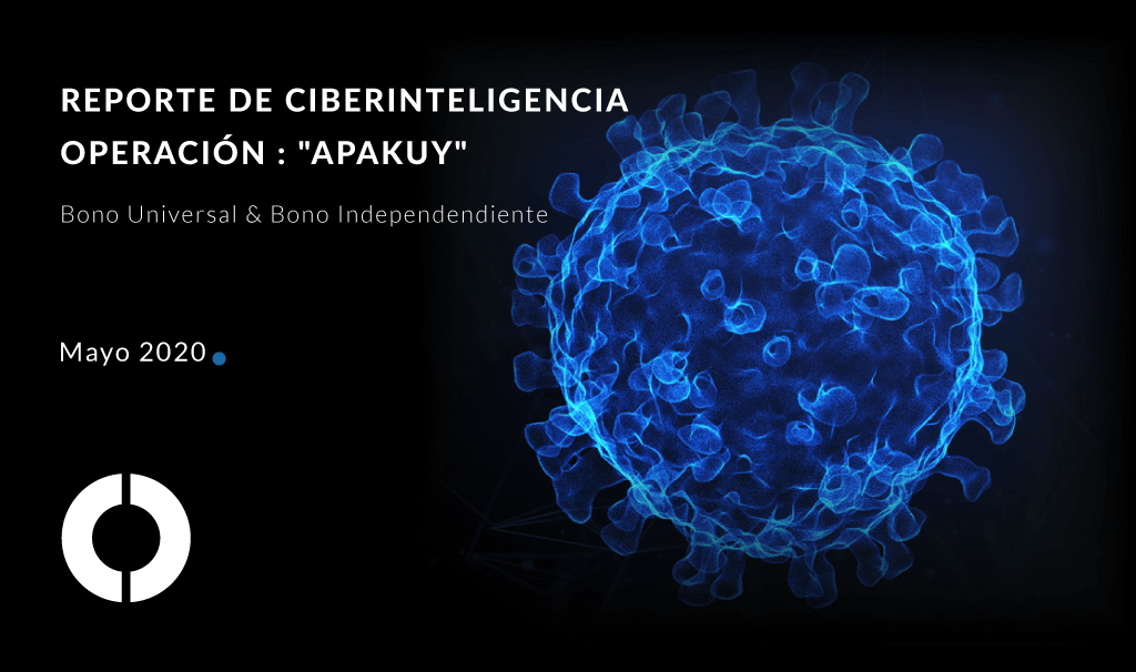 Un virus azul sobre fondo negro con las palabras reporte de ciberinteligencia