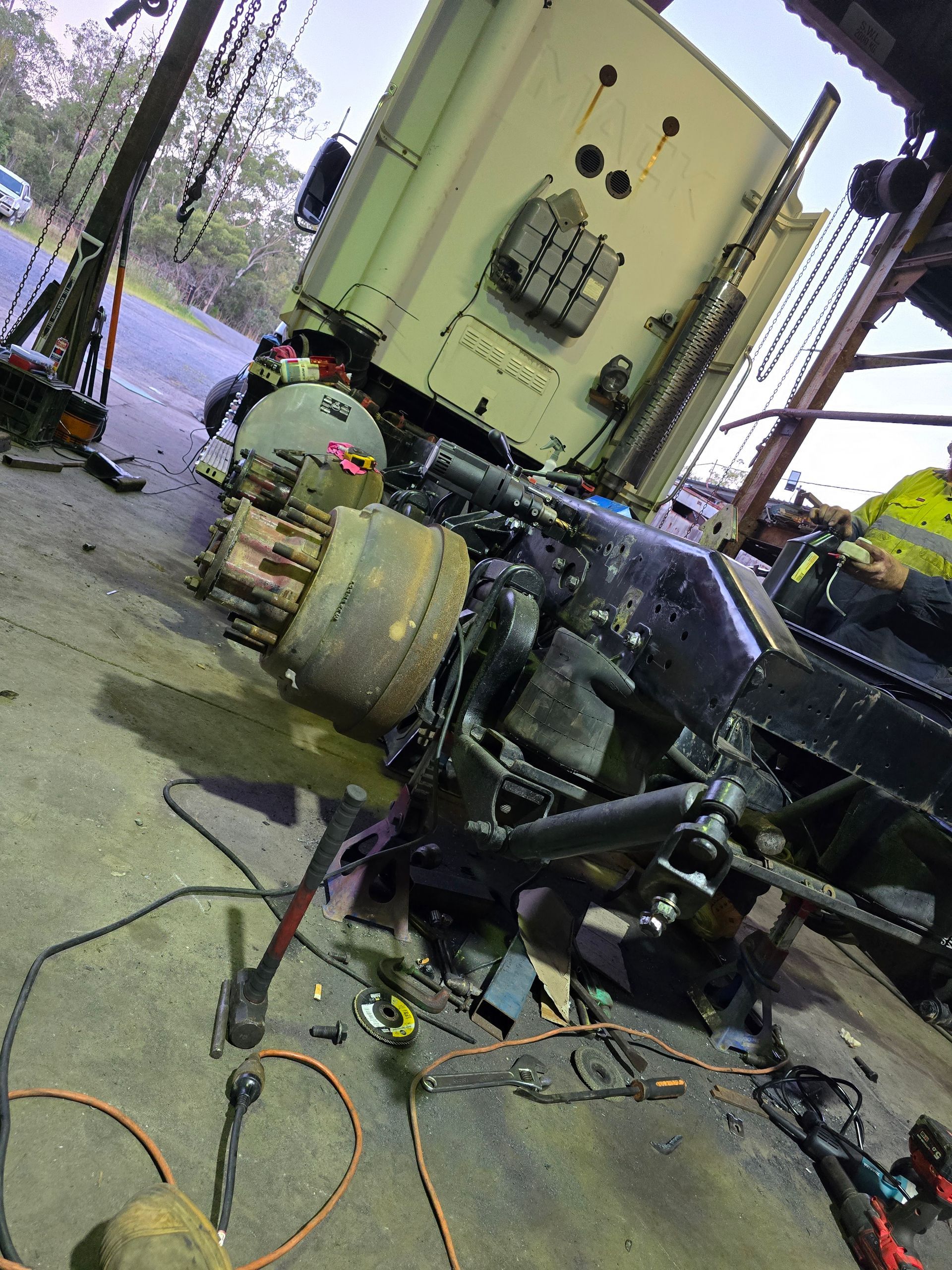 A Partially Disassembled Truck in A Workshop — Banana Coast Heavy Diesel in Coffs Harbour, NSW