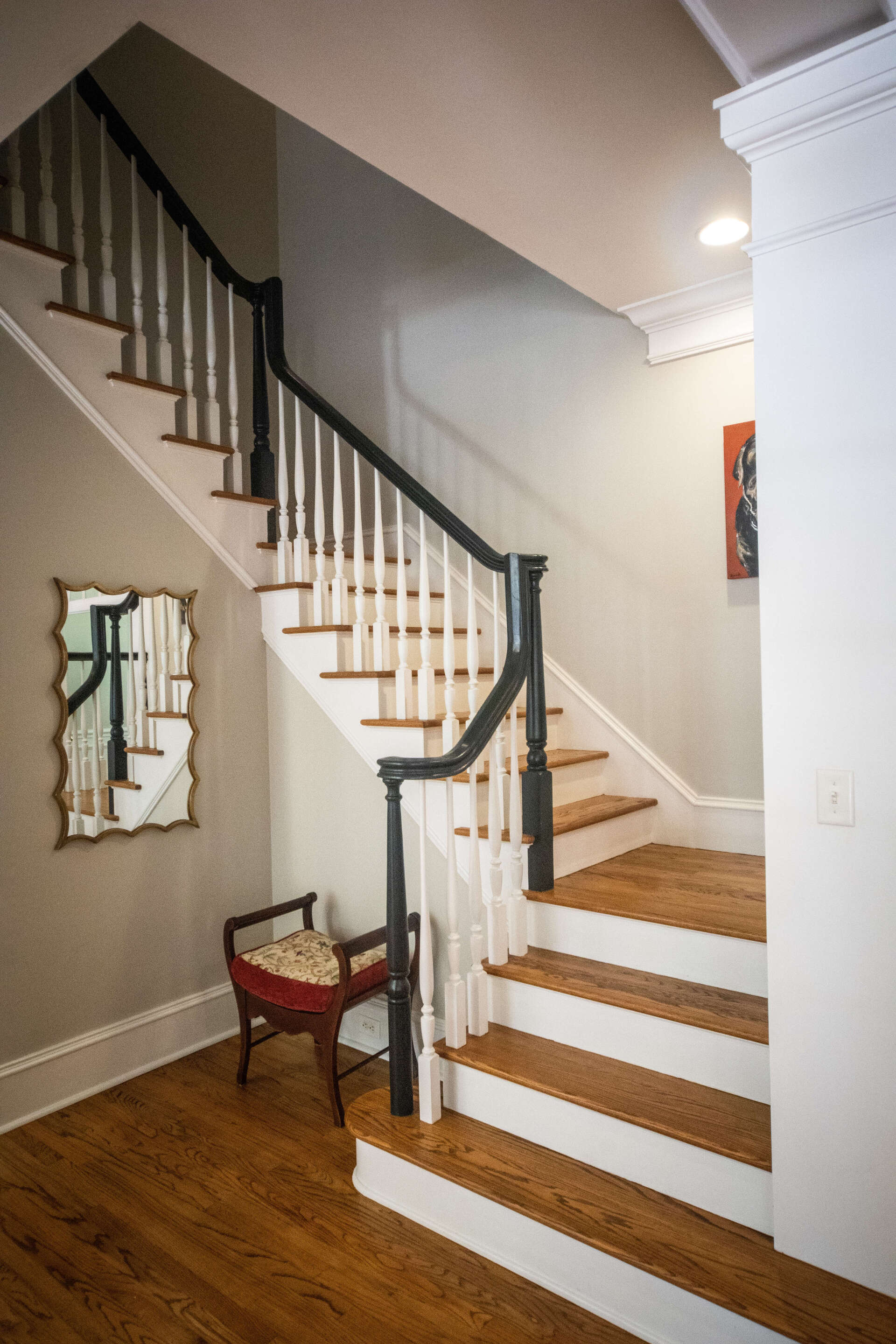 hardwood flooring on stairway