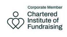 Corporate Member logo for the Chartered Institute of Fundraising with heart outline icon