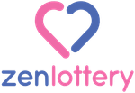 Zenlottery logo with a pink and blue heart icon above blue and pink text