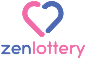 Zenlottery logo with a pink and blue heart icon above blue and pink text