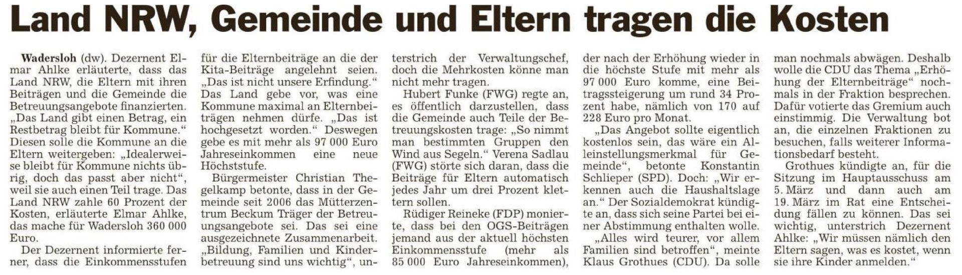 Mit freundlicher Genehmigung der Redaktion der Tageszeitung Mit freundlicher Genehmigung der Redaktion der Tageszeitung