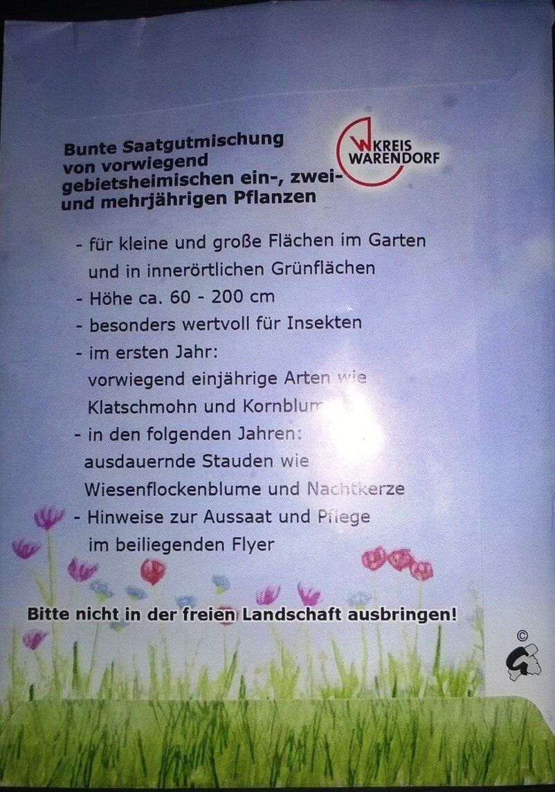 Samentüte Rückseite