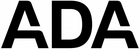 ADA logo in black letters.