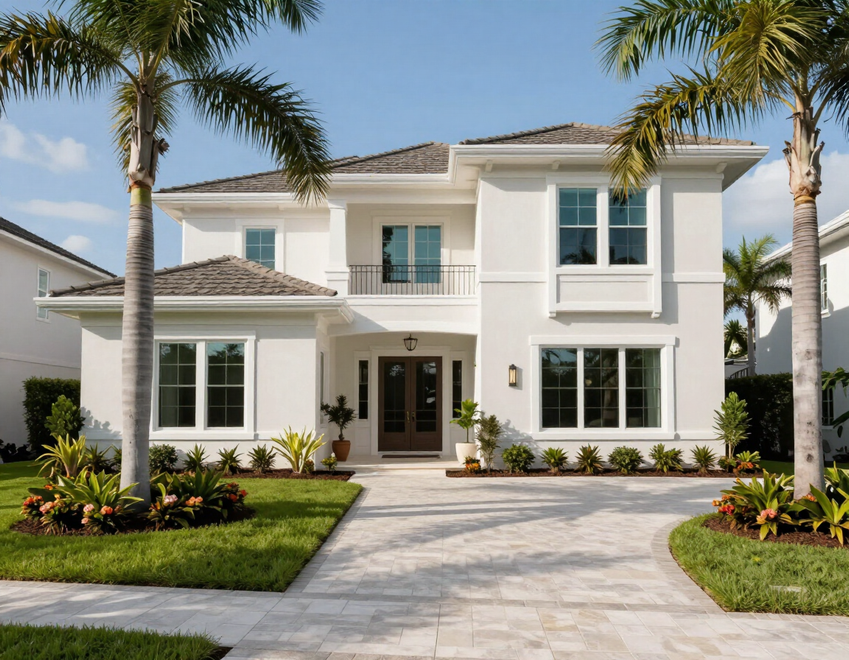 Custom home exterior in Jacksonville Florida