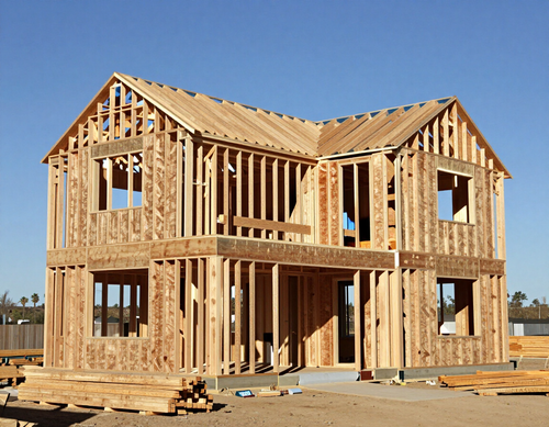 Custom home under construction