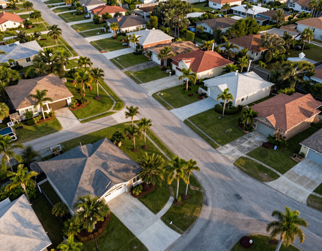 Northeast Florida neighborhood with homes