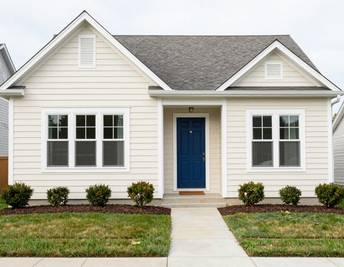 Home exterior with new siding and windows