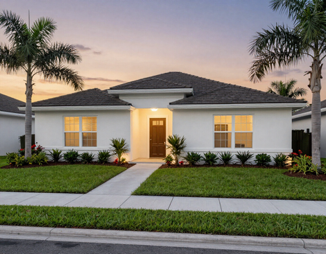 Newly built Florida home exterior