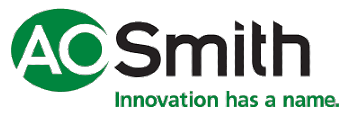 Logo of A. O. Smith, a green circle with the letters AC inside and the name Smith in black with the tagline
