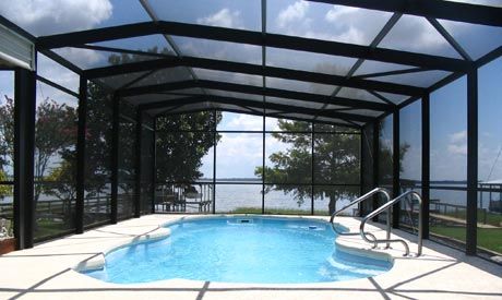 Inside look of enclosure with nice pool — Leesburg, FL — Aluminum Contractors Inc