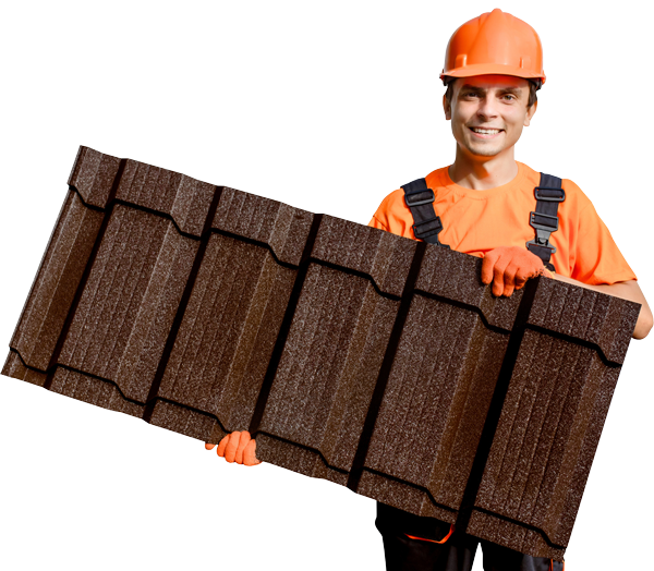 Worker Holding Roof Tile — Hubertus, WI — Northwest Roofing, Inc. Worker Holding Roof Tile — Hubertus, WI — Northwest Roofing, Inc.