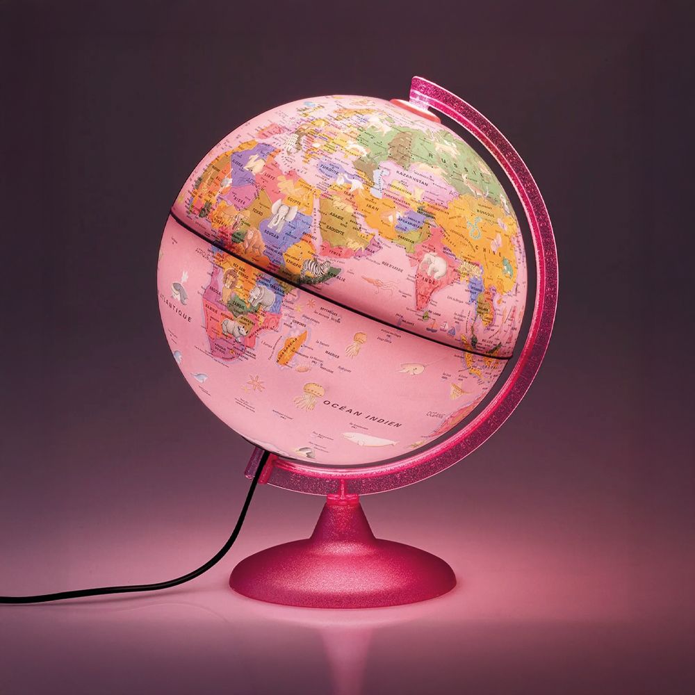 globo terrestre pink zoo de 25cm