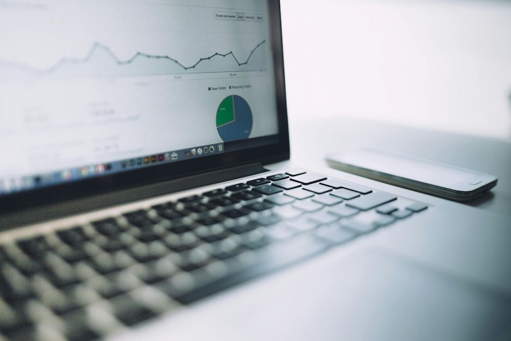 Graph And Pi Chart Visible On Laptop Screen — Blue Chip Bookkeeping In Townsville, QLD