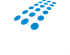 Blue dots arranged in a perspective pattern, forming a directional symbol.