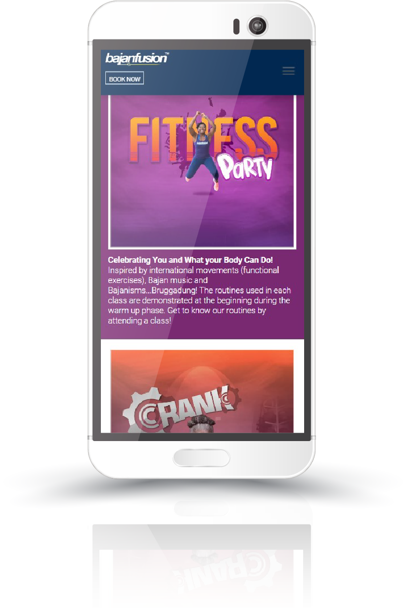 Smartphone with a website promoting a 
