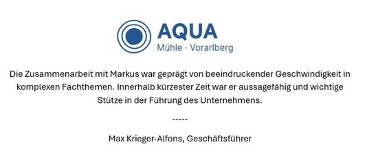 Projektreferenz Aqua Mühle Vorarlberg – Kundenstimme von Geschäftsführer Max Krieger-Alfons