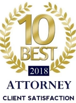 The logo for the 10 best attorney client satisfaction in 2018