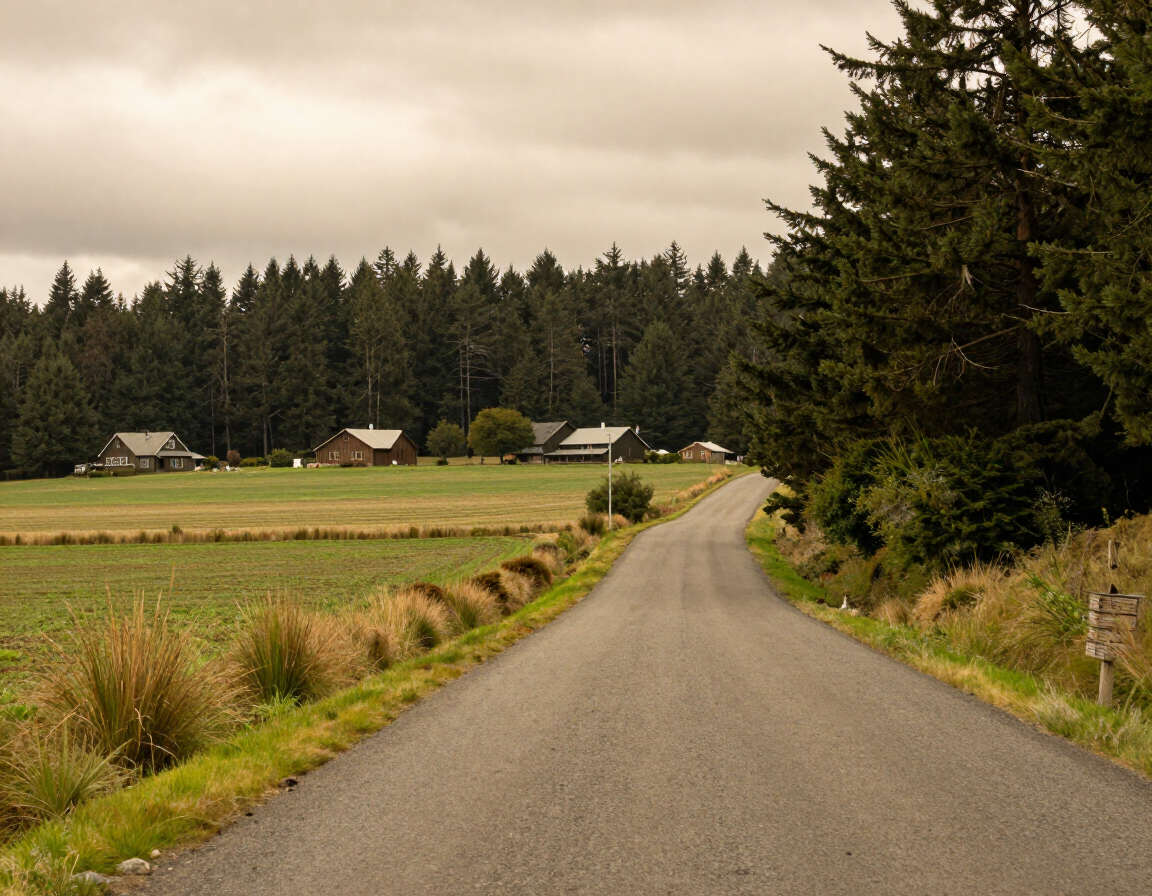 Rural road near Brownsville, Oregon where TKO Pest Control provides service