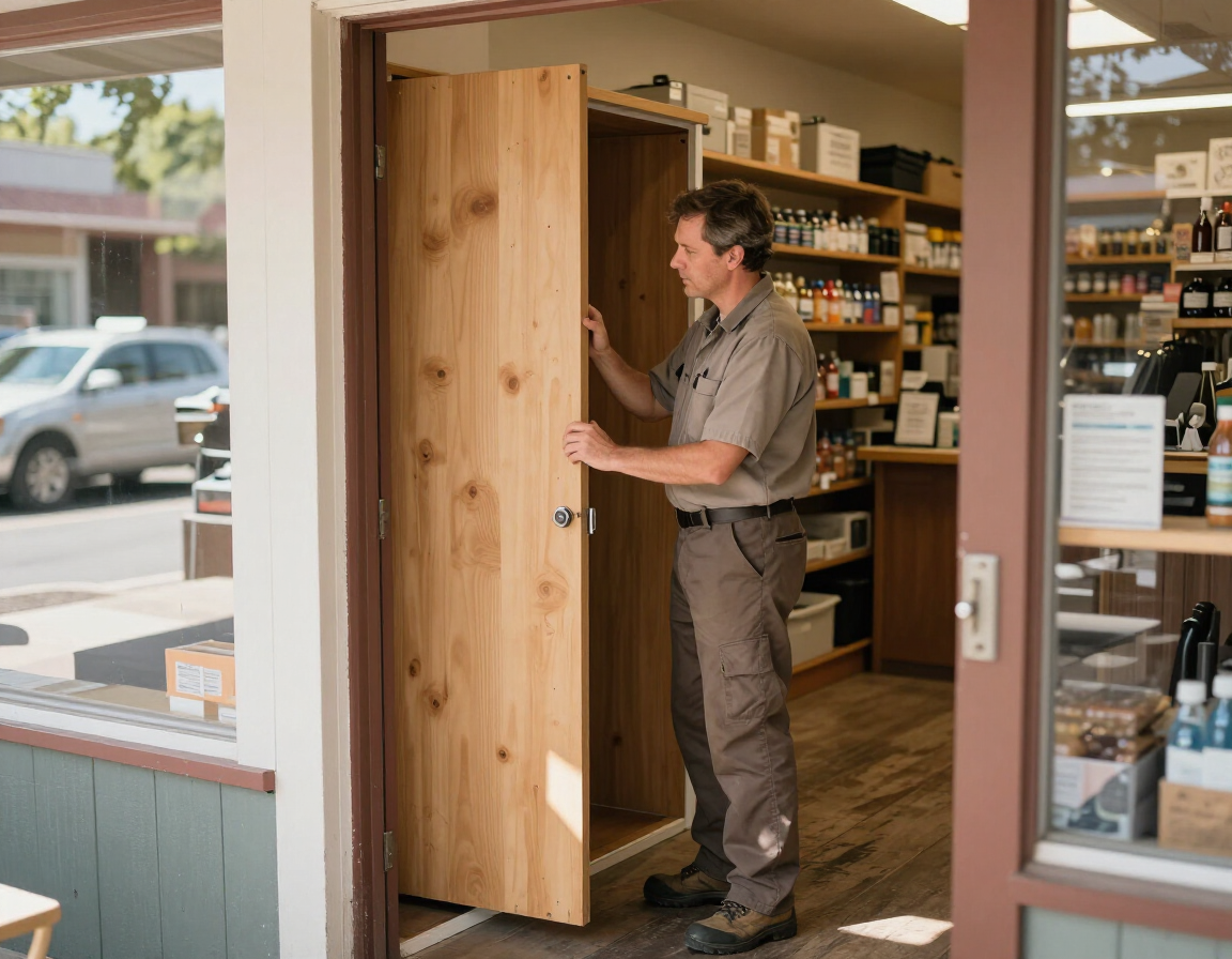 Commercial pest control inspection at a small business in Lebanon, Oregon