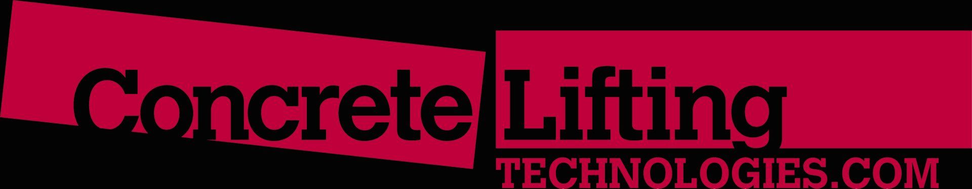 A red and black logo for concrete lifting technologies