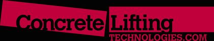 A red and black logo for concrete lifting technologies