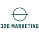 Logo for 326 Marketing: green circle with a horizontal line, below, green text 