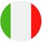 The Italian flag is in a circle on a white background.