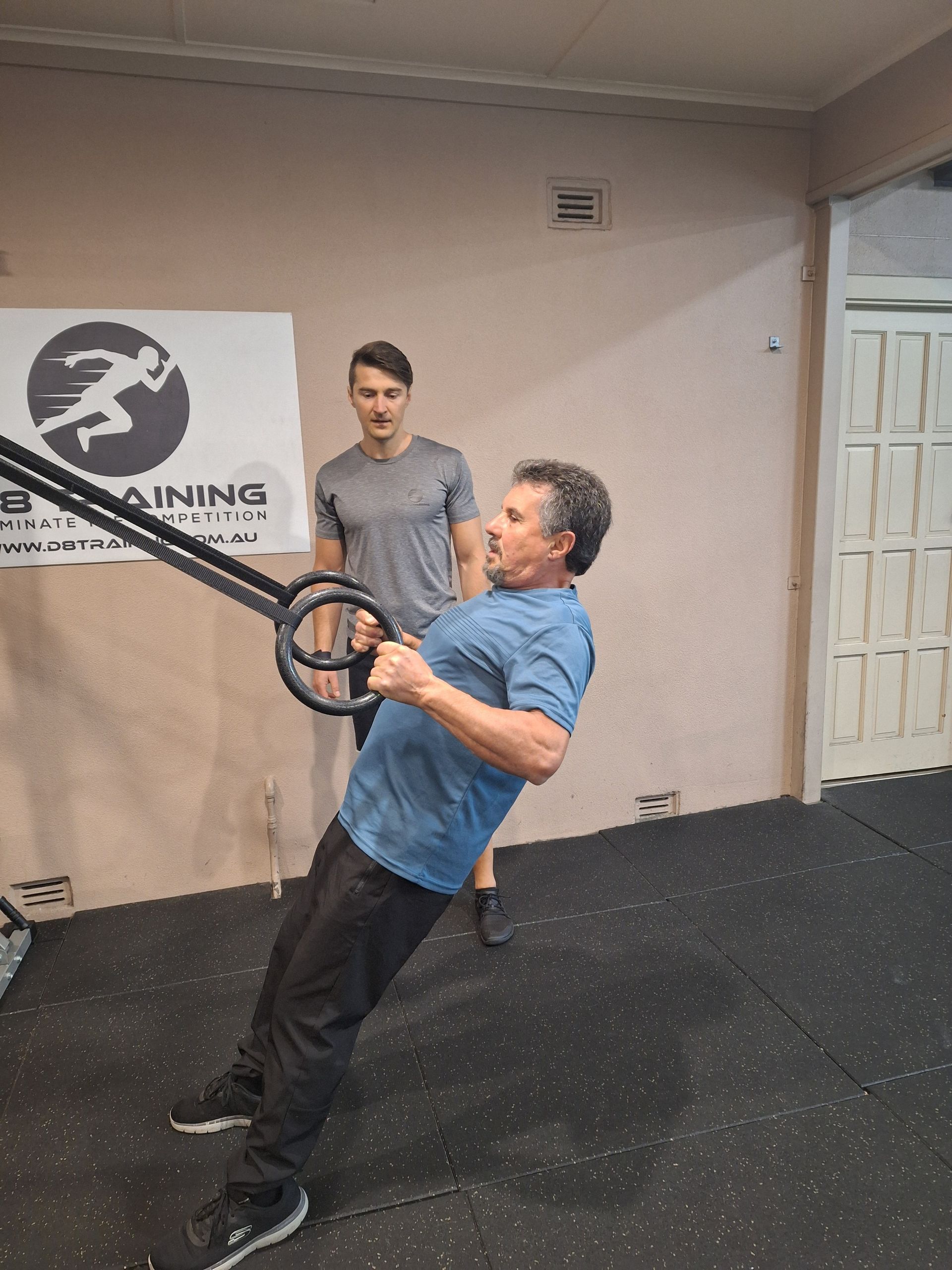 Squatting to depth at d8 training