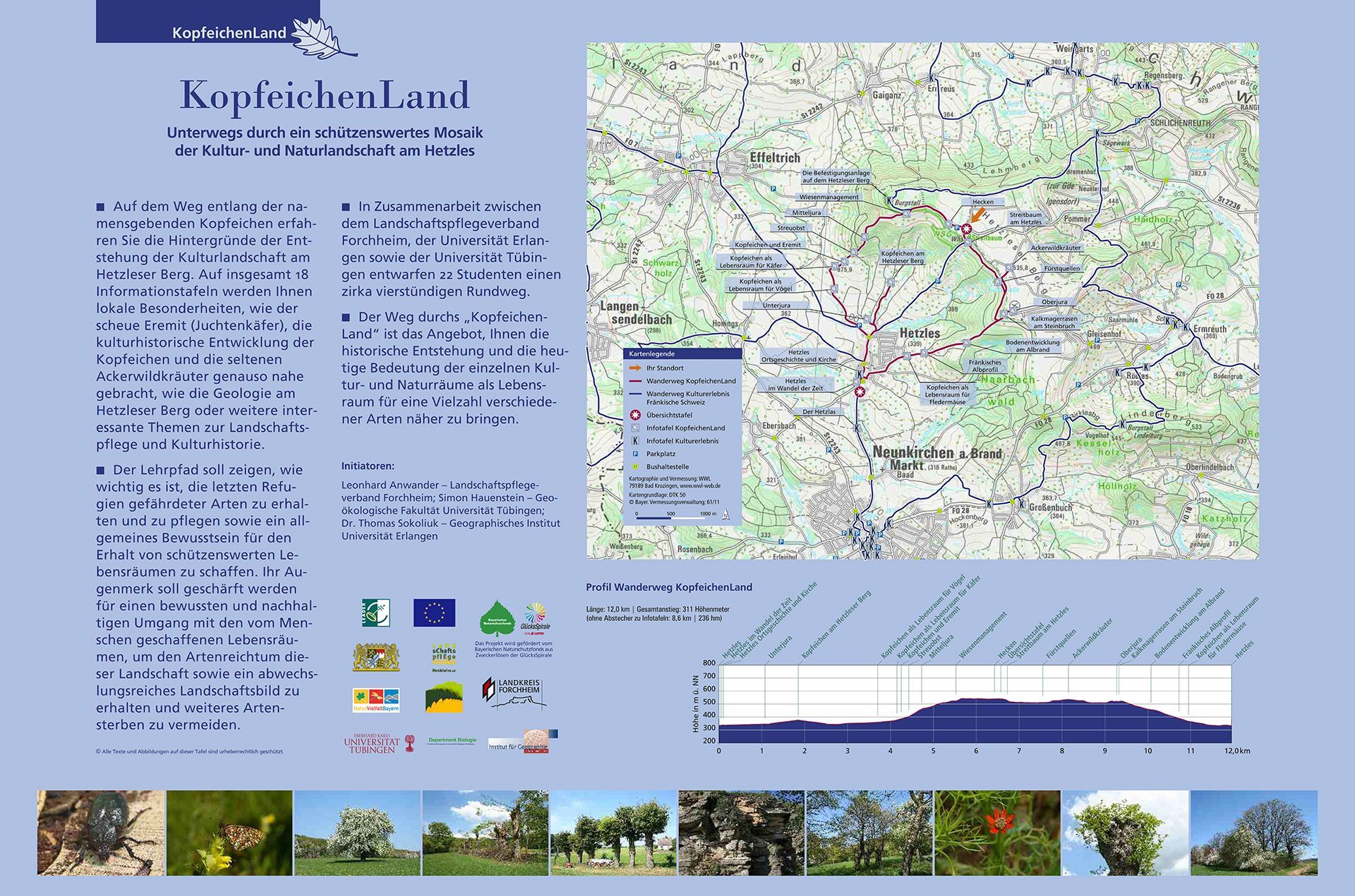 Schautafeln Kopfeichenland-rundweg Streitberg