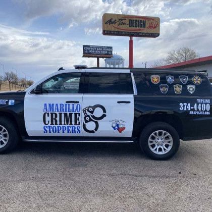 Black and white SUV with 