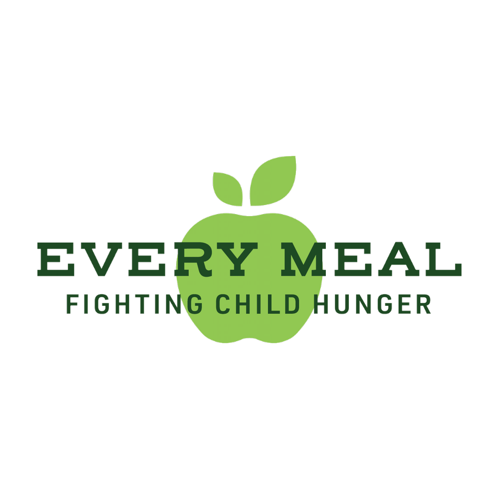 Every Meal logo with green apple and the tagline “Fighting Child Hunger”