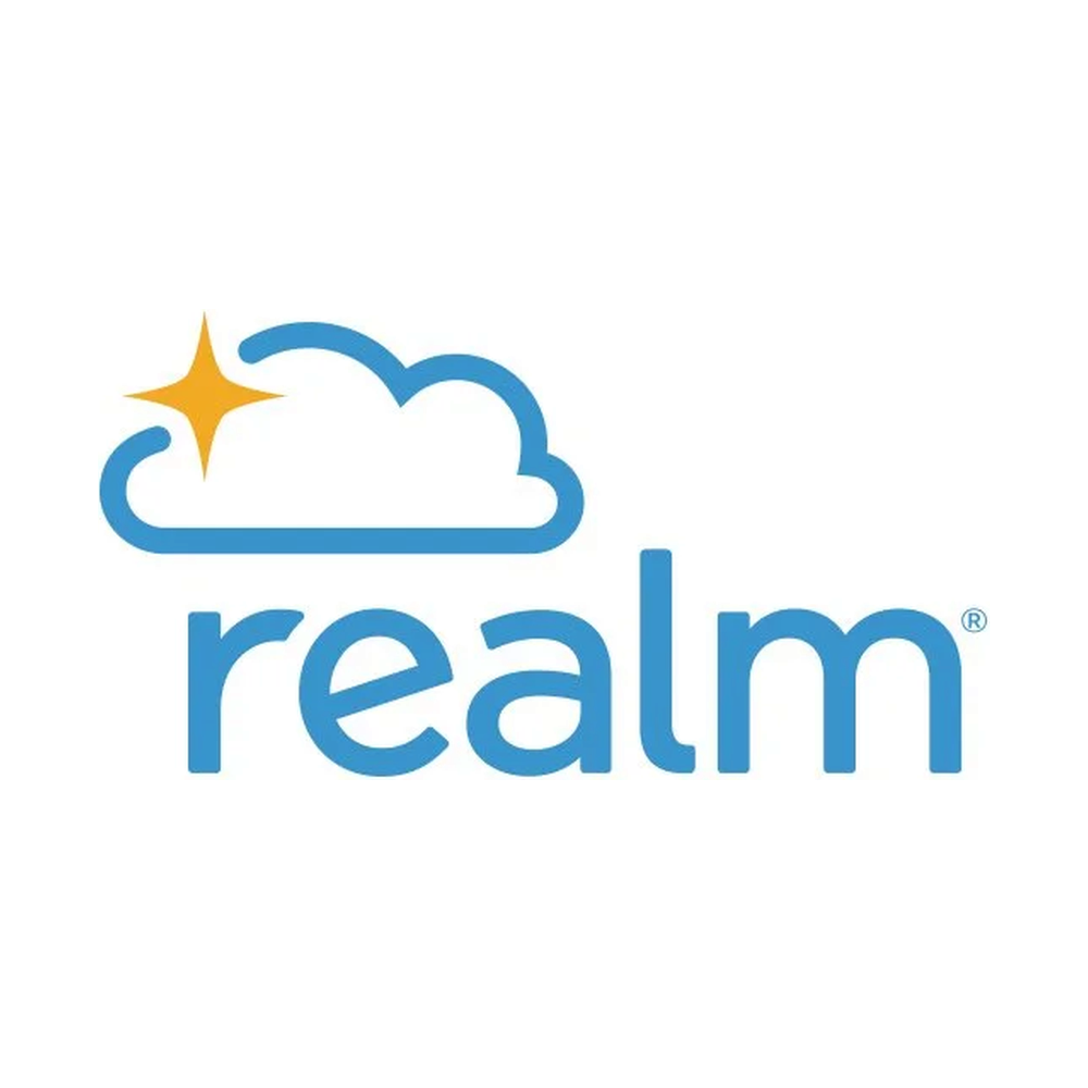 Realm logo with a blue cloud and gold star icon above the word “realm” in blue
