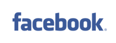 A blue facebook logo on a white background