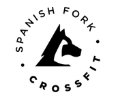 A black and white logo for spanish fork crossfit