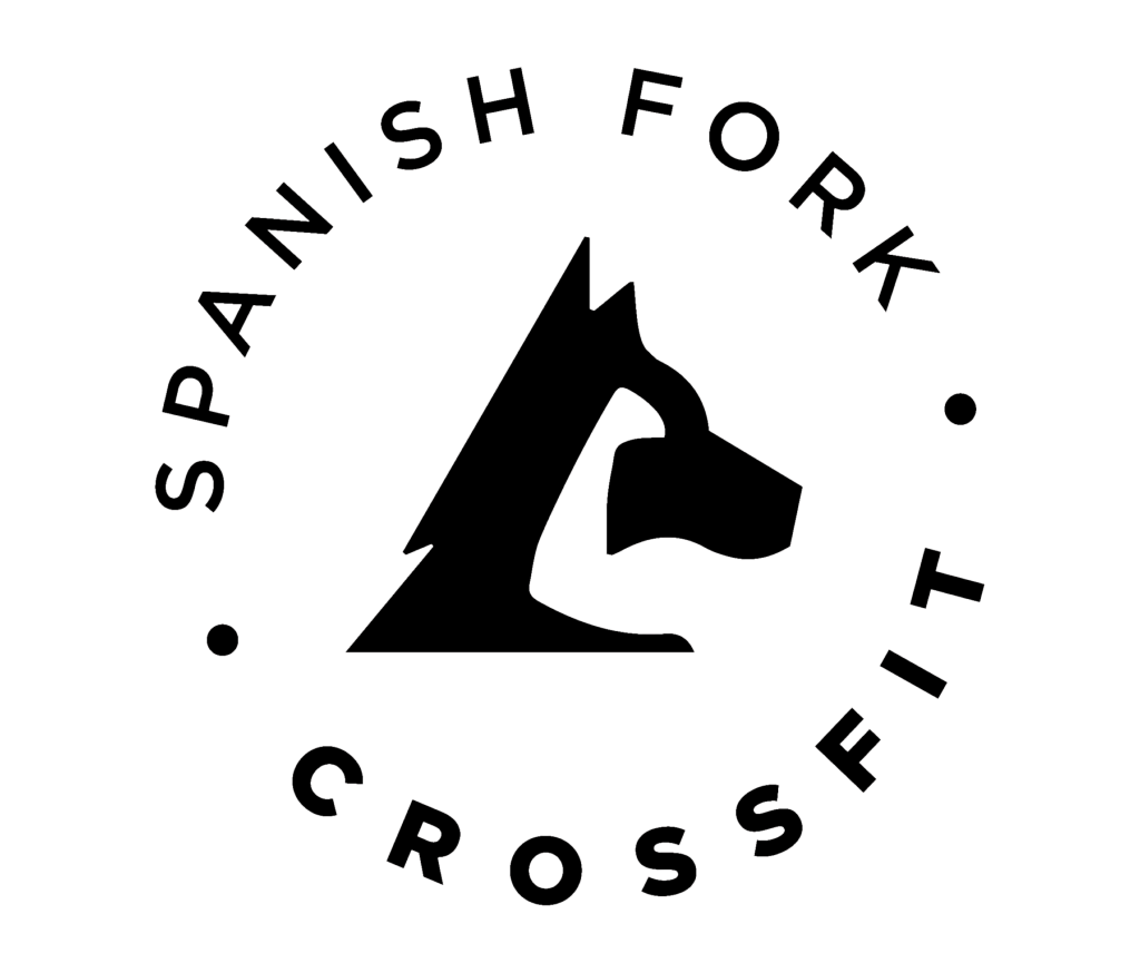 A black and white logo for spanish fork crossfit
