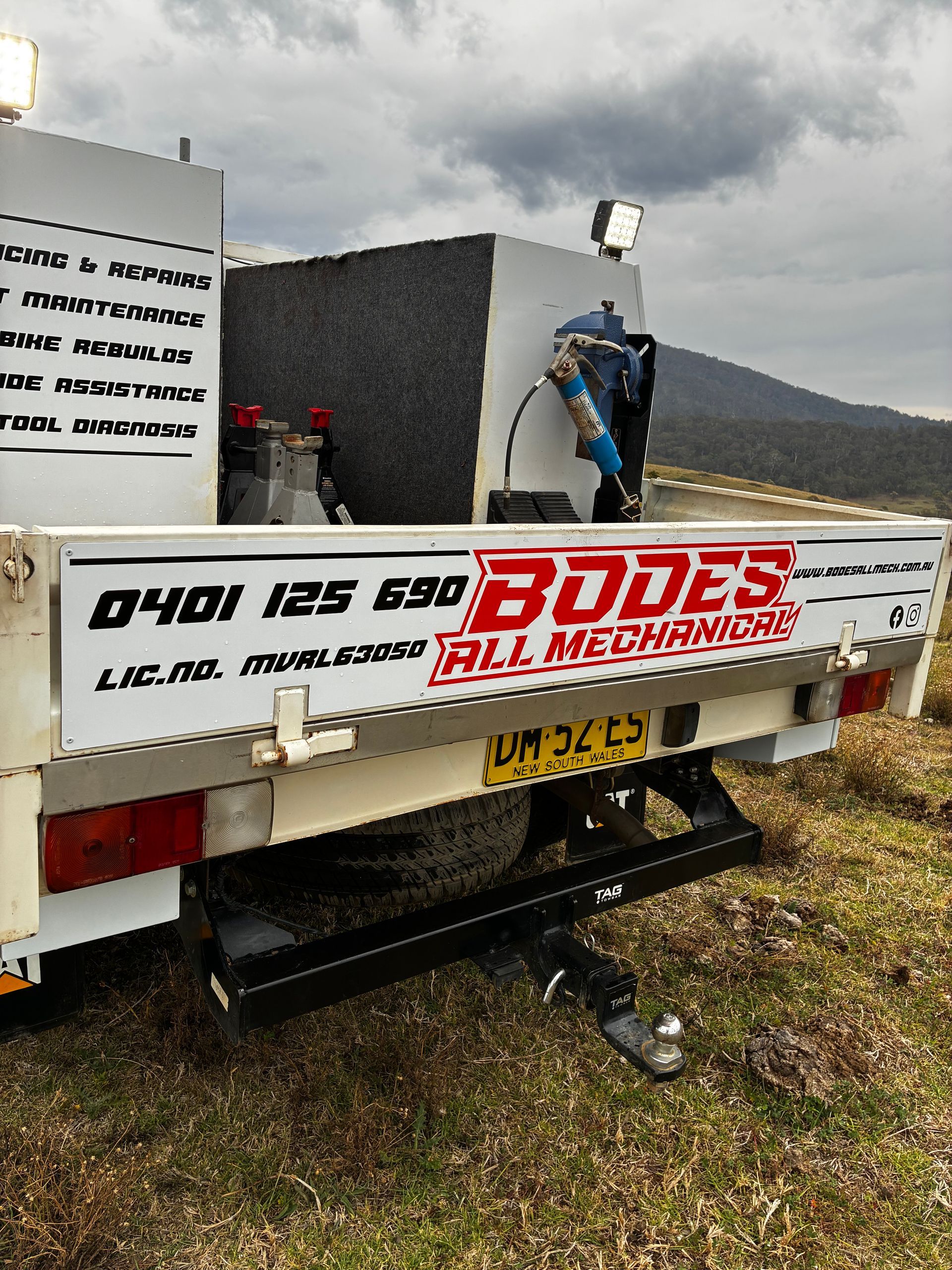 White utility truck with