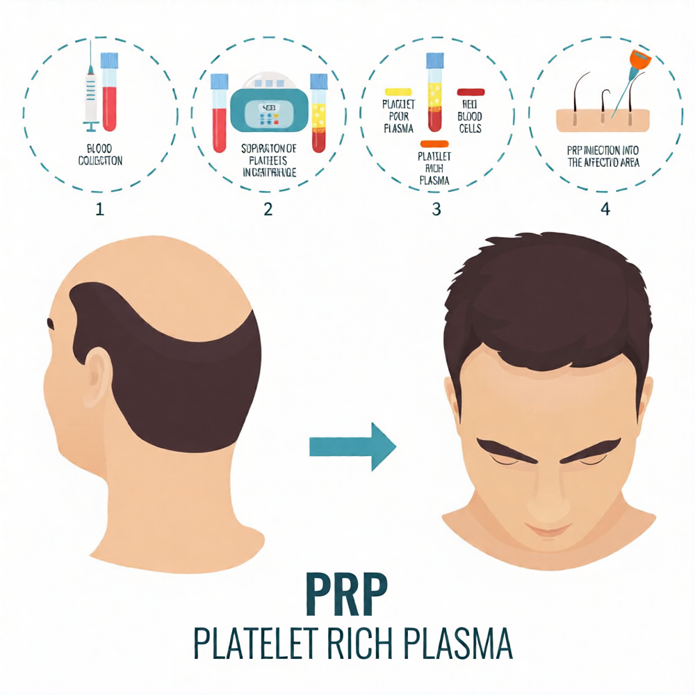 Platelet-rich plasma hair treatment process