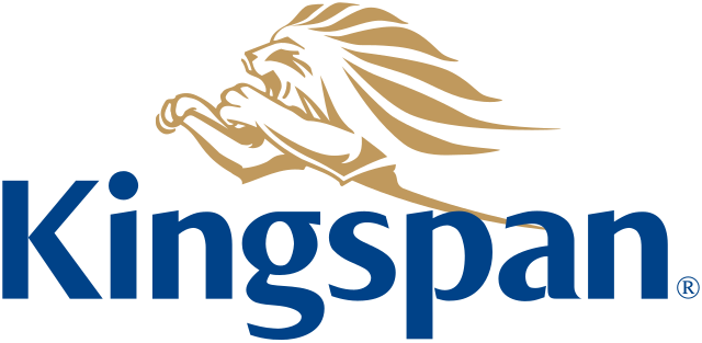 A kingspan logo with a lion on it