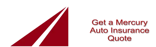 Mercury Auto Insurance logo: Red triangle with a white line, text reads 