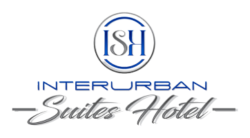 A logo for a hotel called interurban suites hotel