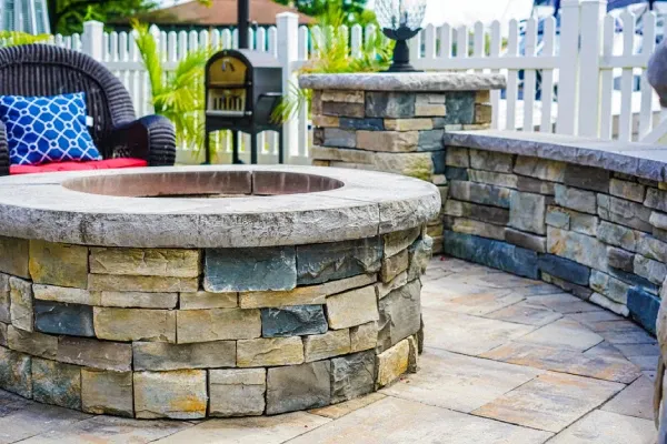 Professional fire pit installation