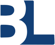 Blue logo with the letters 