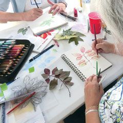 A Colorful Leaves workshop. Photo © 2016 Dorothy DePaulo
